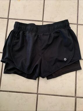 RBX Black Women's Layered Running Shorts